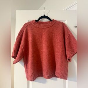 Truth Coral Crewneck Short-Sleeve Sweater